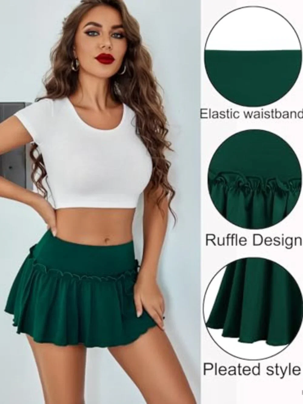 Women's Ruffled Pleated Mini Lingerie Skirt | Sexy Schoolgirl Costume Rave