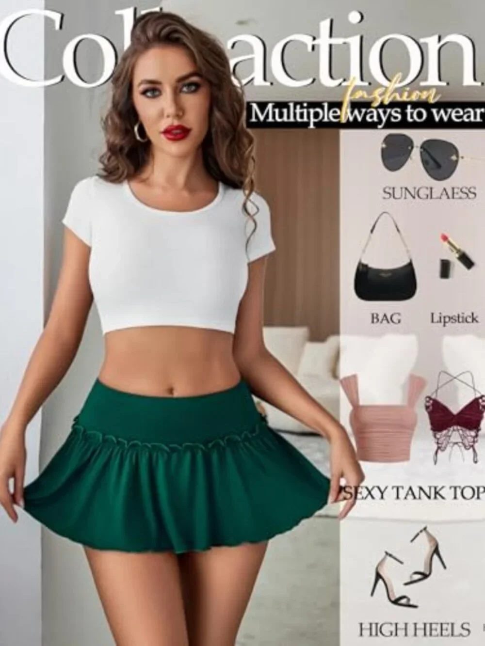 Women's Ruffled Pleated Mini Lingerie Skirt | Sexy Schoolgirl Costume Rave