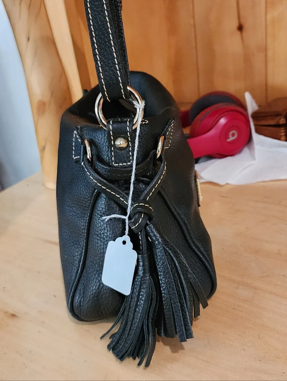 Dooney & Bourke Black Pebble Leather Shoulder Bag
