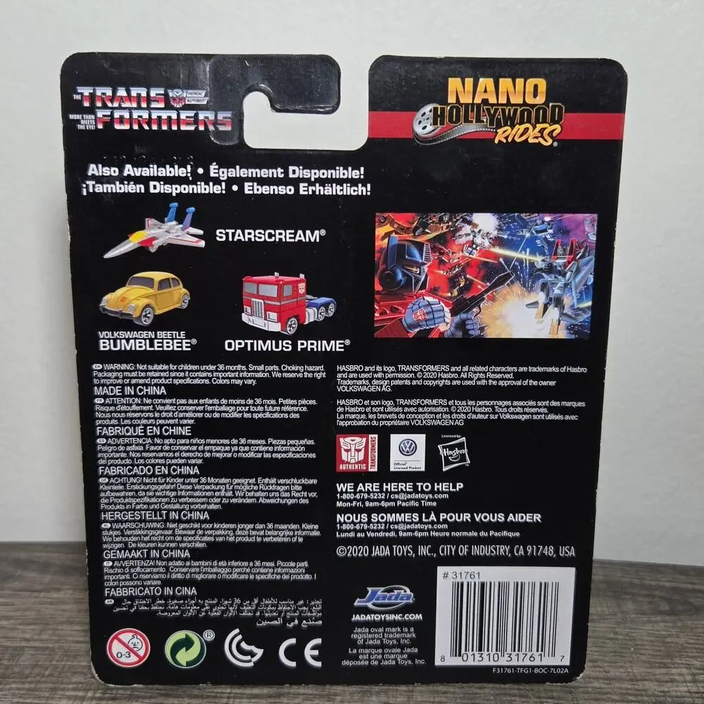 Jada Toys Transformers Nano Hollywood Rides Die-Cast Collectors Series Brand New
