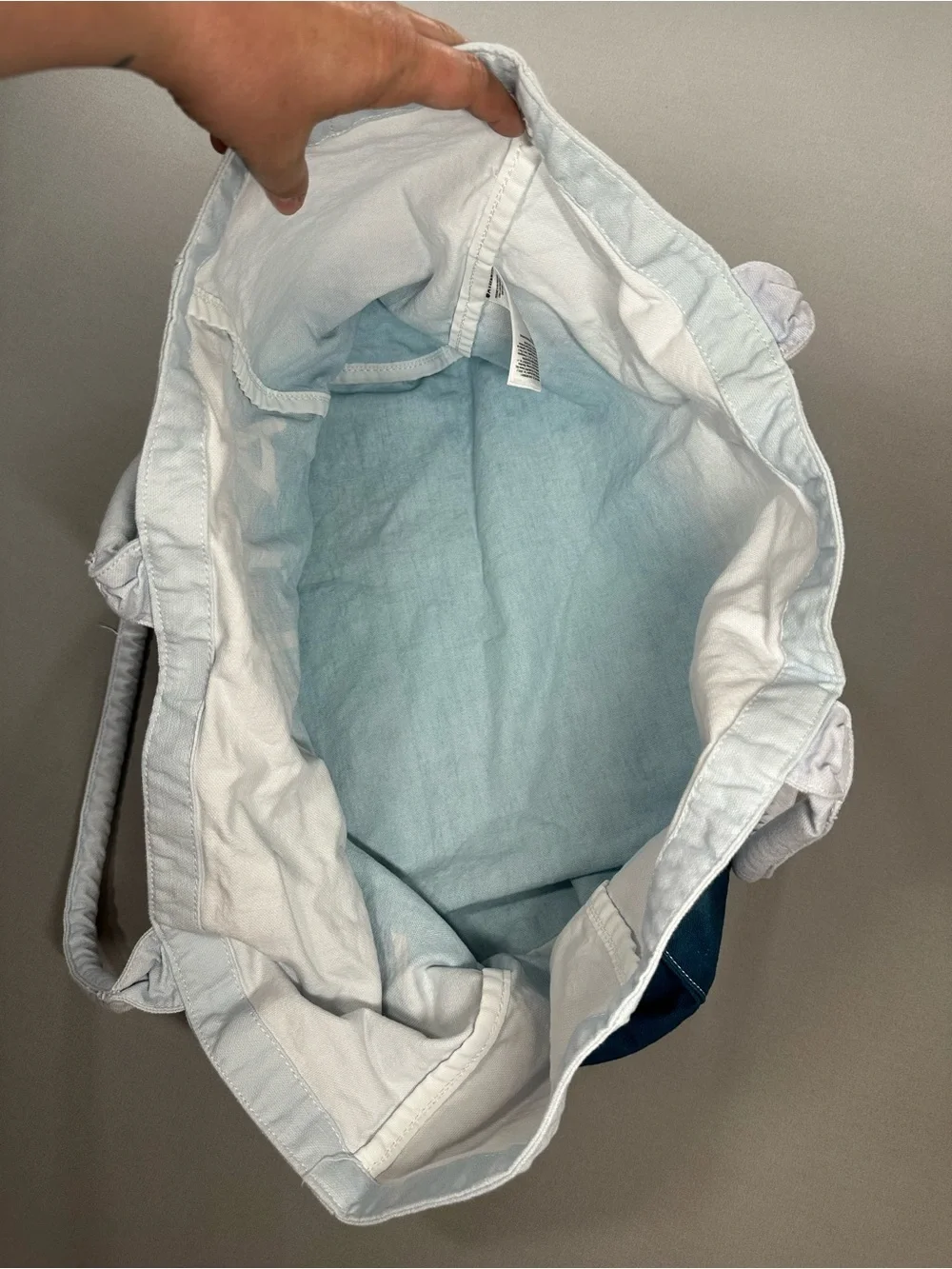 Athleta 100% Cotton Canvas Ombre Tote Bag, Fully Lined