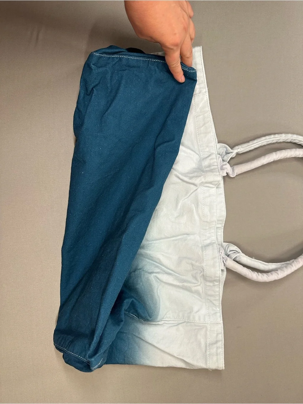 Athleta 100% Cotton Canvas Ombre Tote Bag, Fully Lined