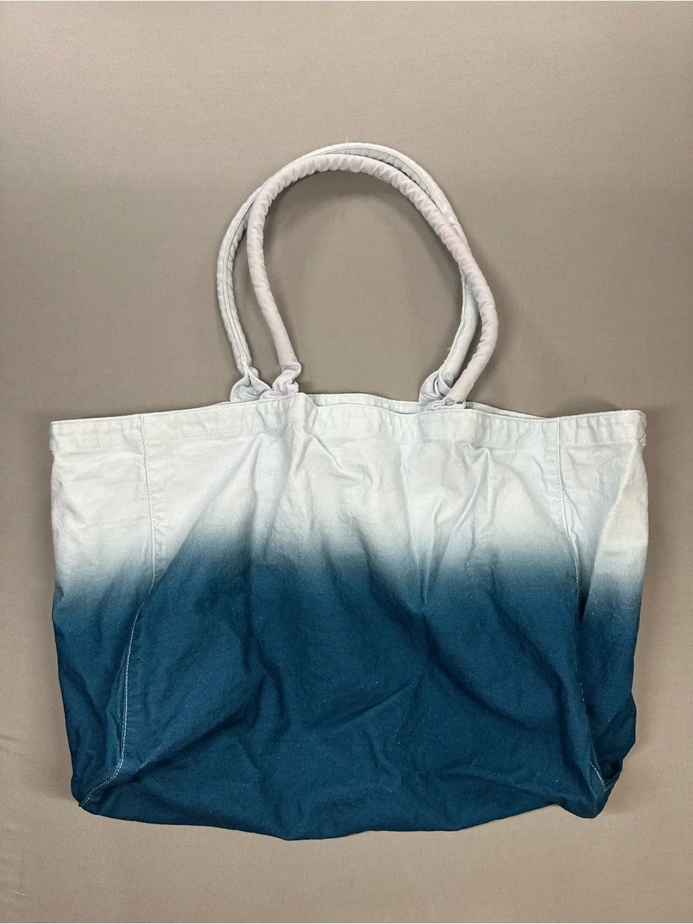 Athleta 100% Cotton Canvas Ombre Tote Bag, Fully Lined
