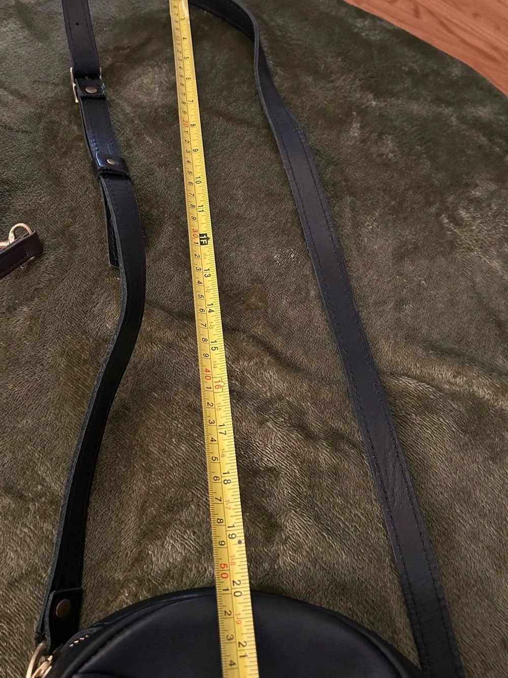 Portland Leather Black Round Leather Crossbody