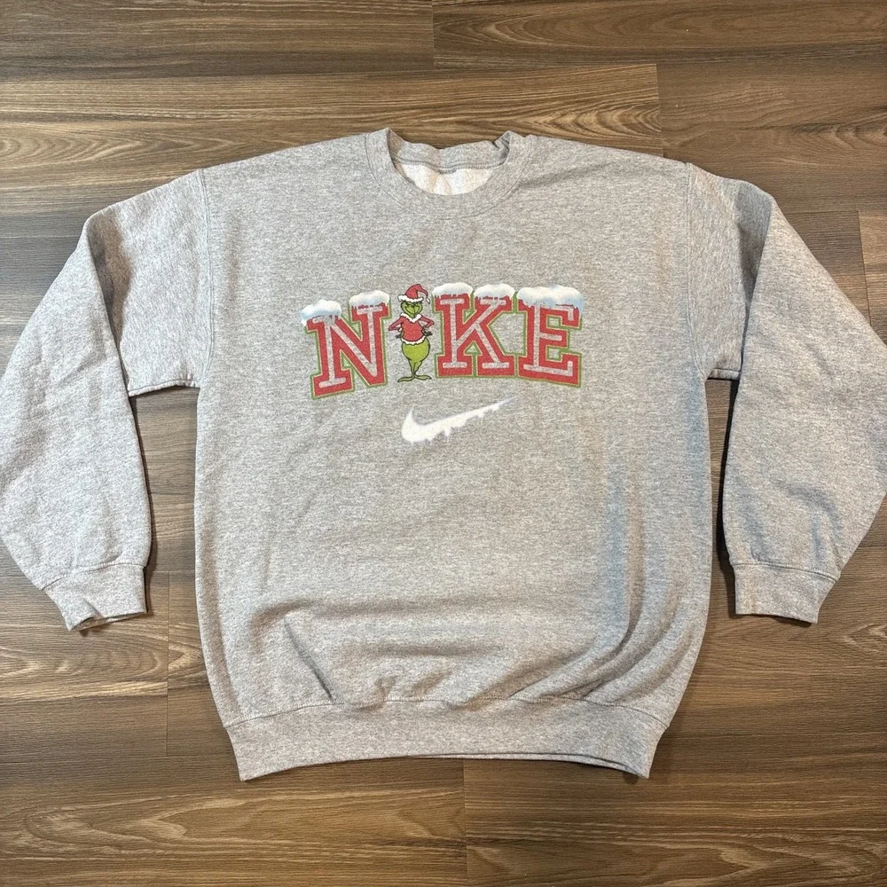 Grinch Themed Holiday Crewneck Sweater Nike Graphic