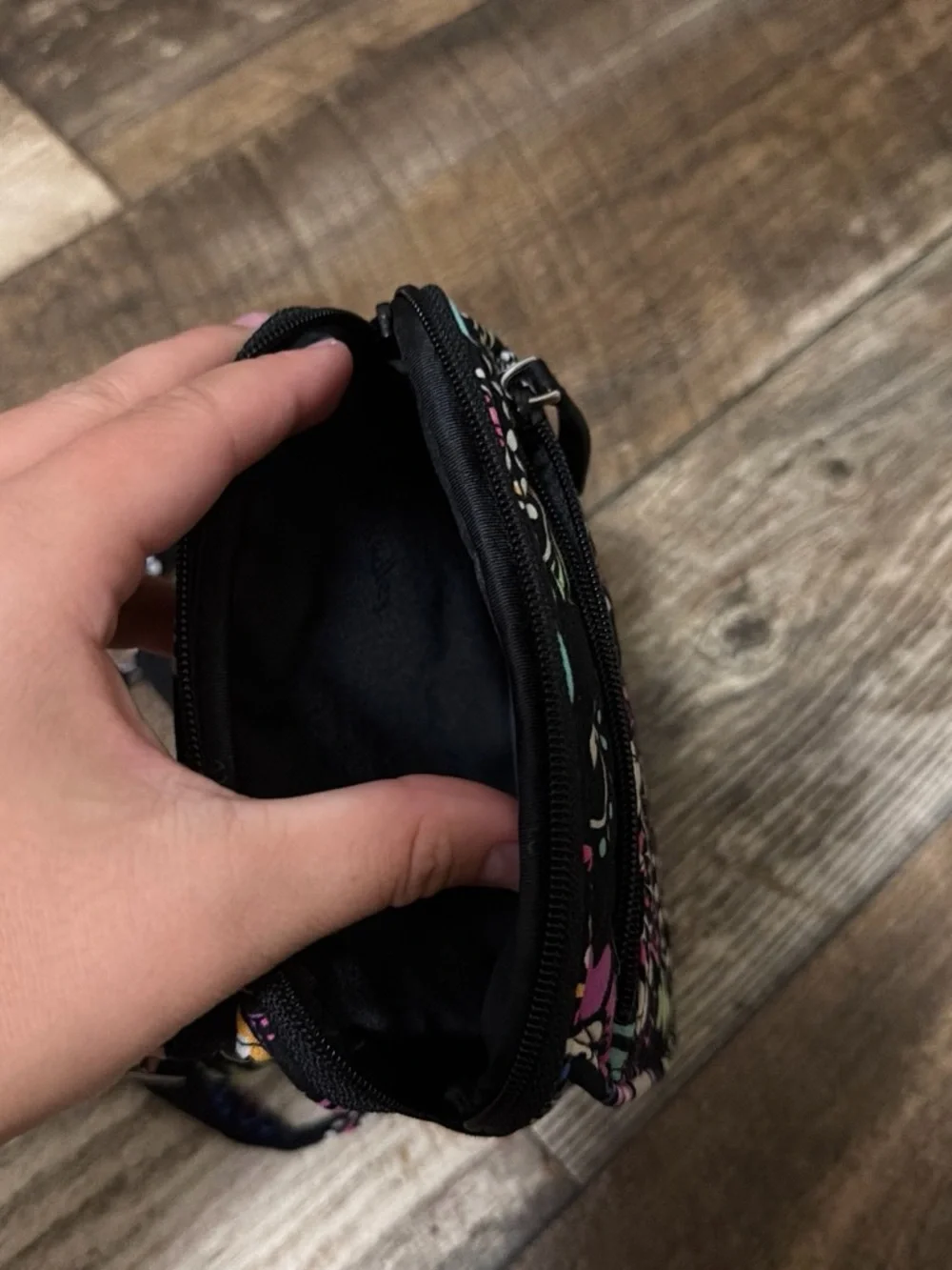 Vera Bradley Black Paisley Print Crossbody with Colorful Accents