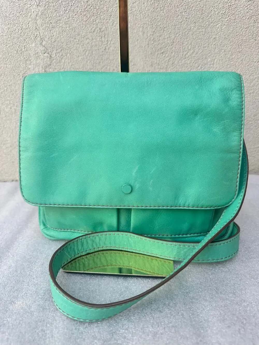 Fossil Turquoise / Mint Green Leather Crossbody Bag