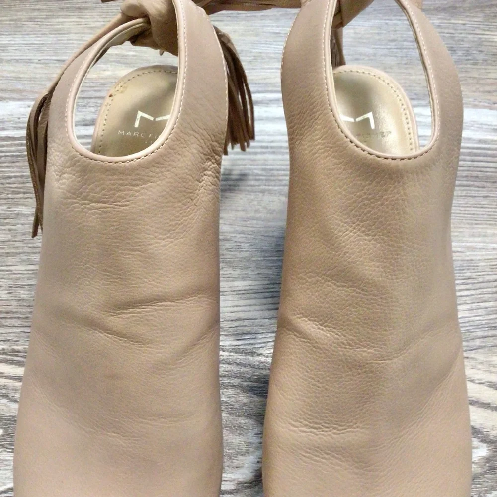 Marc Fisher LTD Tan Leather Cork Platform Sandals 9