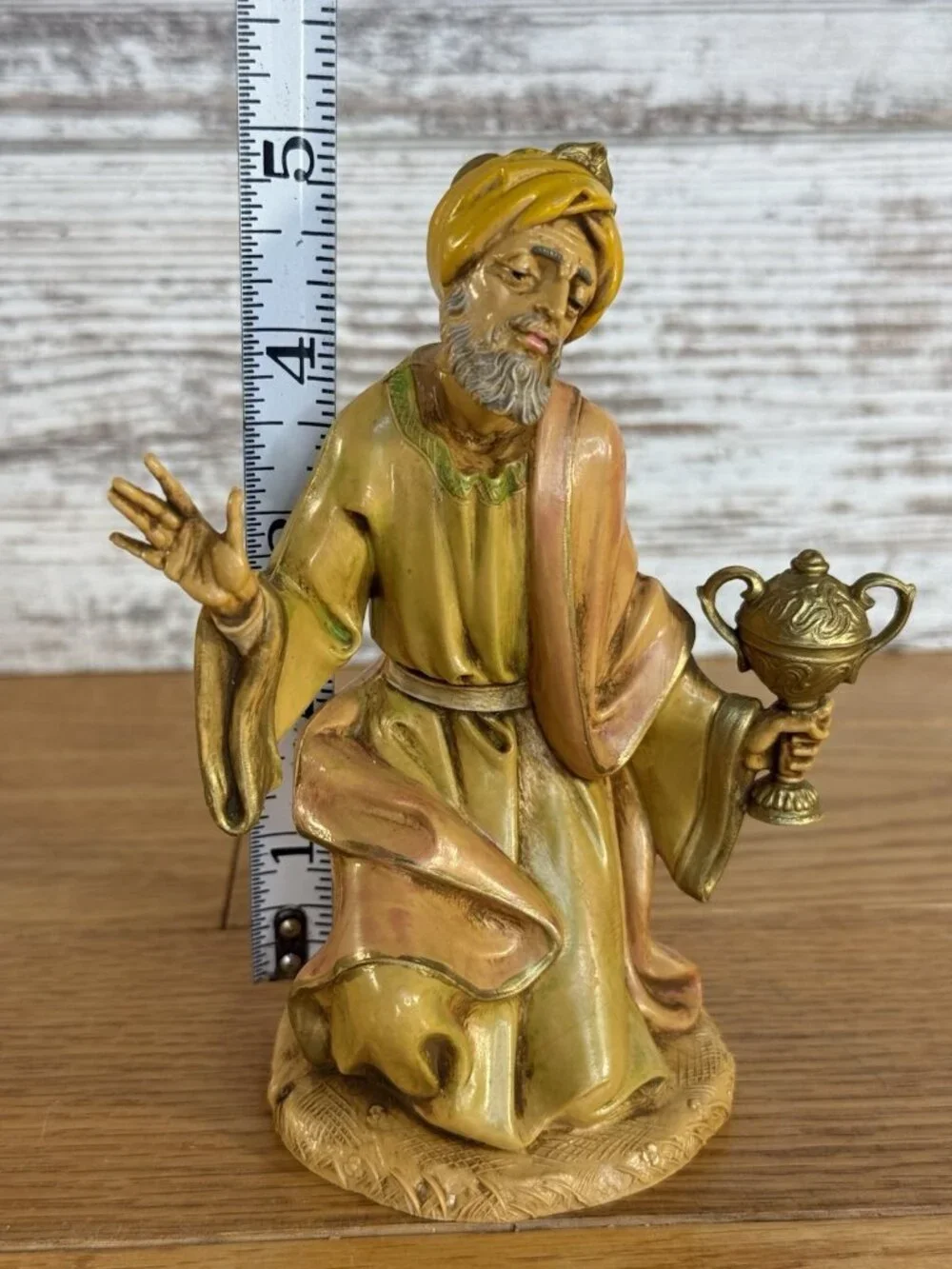 Vintage 1983 Fontanini Depose Italy #303 Wise Man GASPAR 7.5 Scale W/Story Card