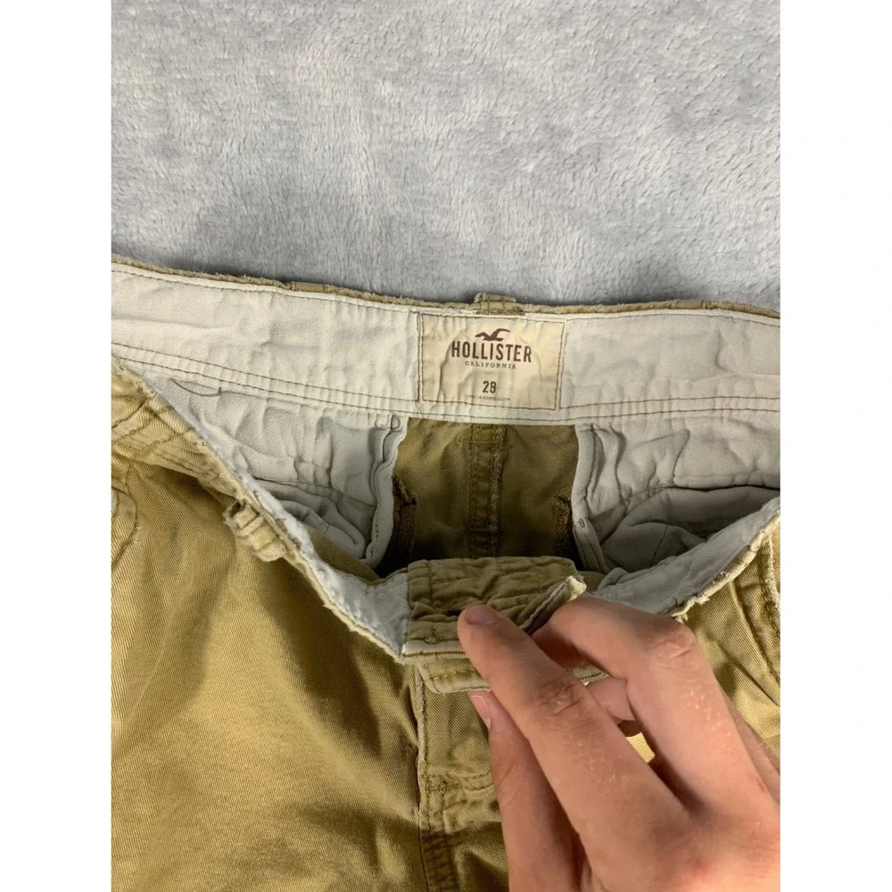 Y2K Lot of 2 Hollister Cargo Shorts Mens 28 Gray Khaki Utility Casual Outdoor