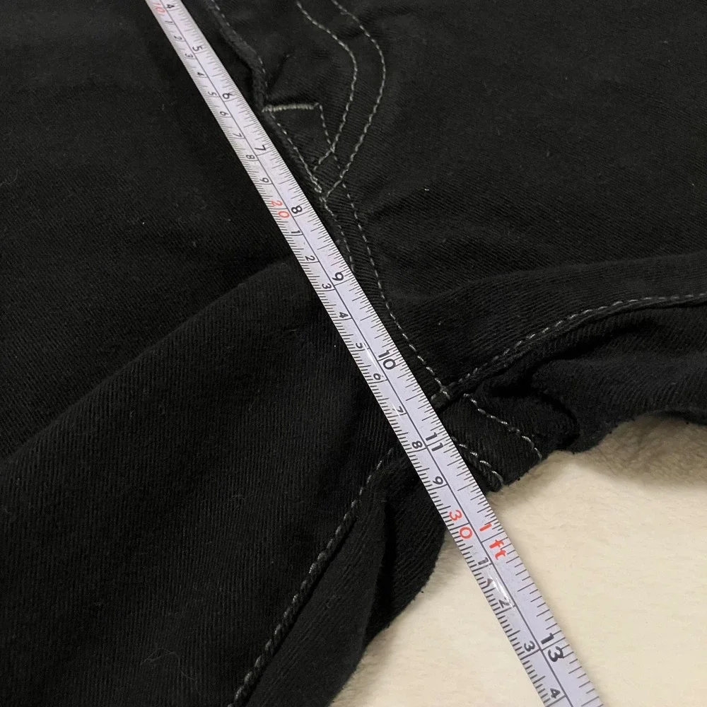 True Religion Ricky Relaxed Straight Jeans Men's Size 36 Black Ricky Flap Pocket