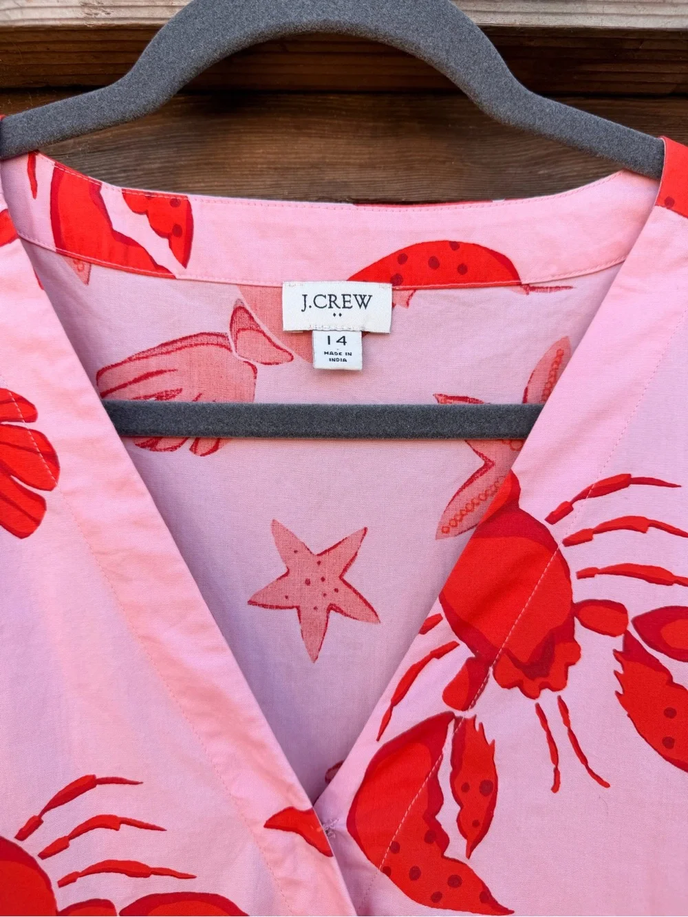 J. Crew Pink Sundress with Red Lobster Print