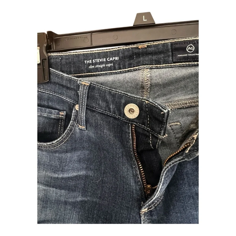 Ag Adriano Goldschmied Dark Blue Denim Stevie capri