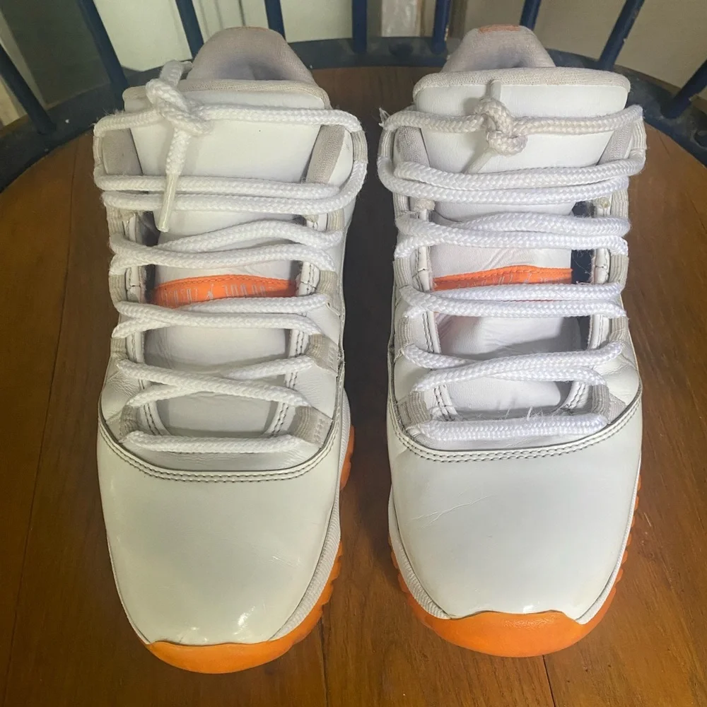 Jordan Women’s White and Orange Sneakers