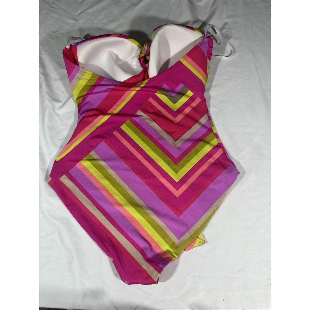 NWT $162 Trina Turk [ 12 ] Waltz Bandeau One Piece‎ Swimsuit #U1353