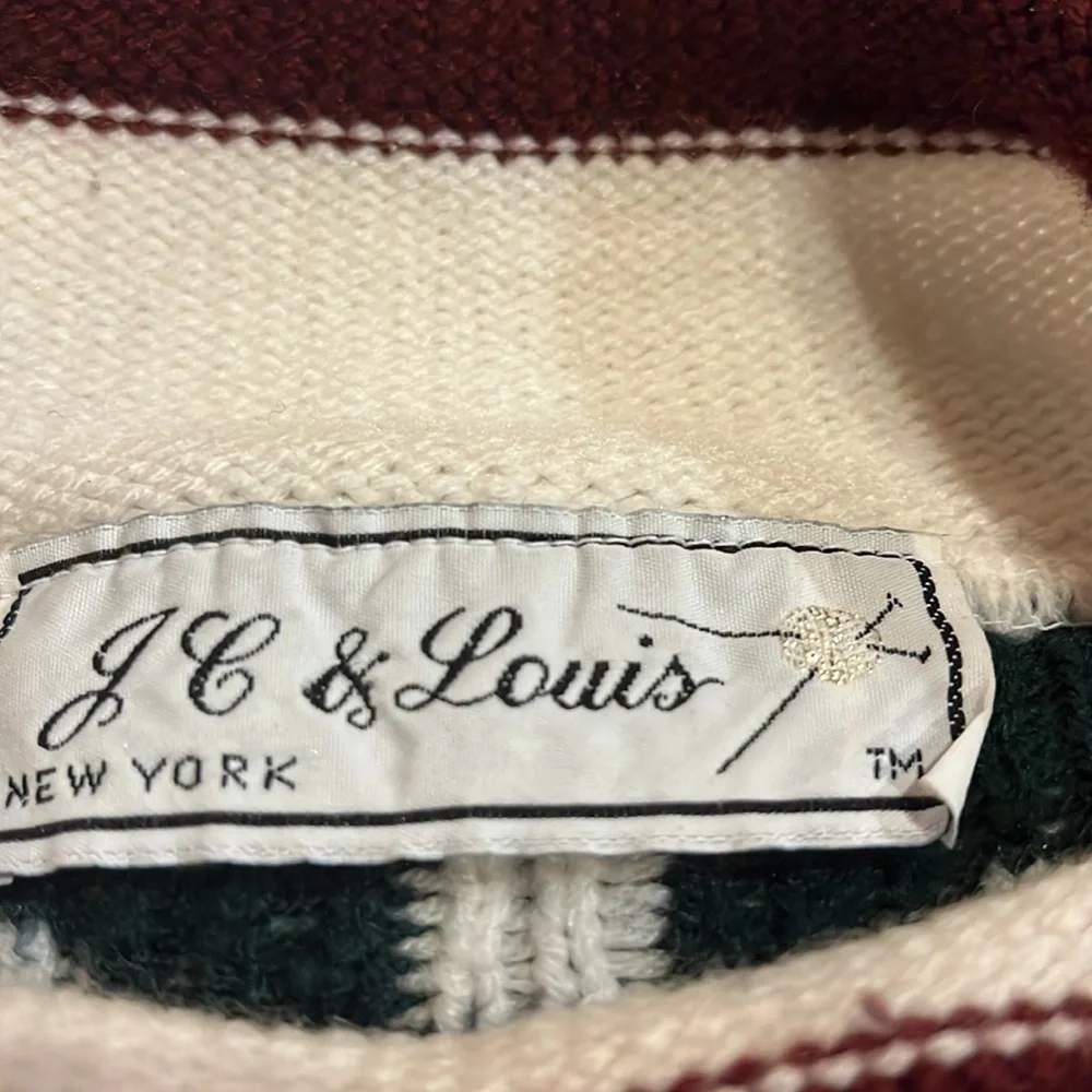 Gorgeous Vintage JC & Lewis New York‎ Aztec & Rose Knit Mock Turtleneck Sweater