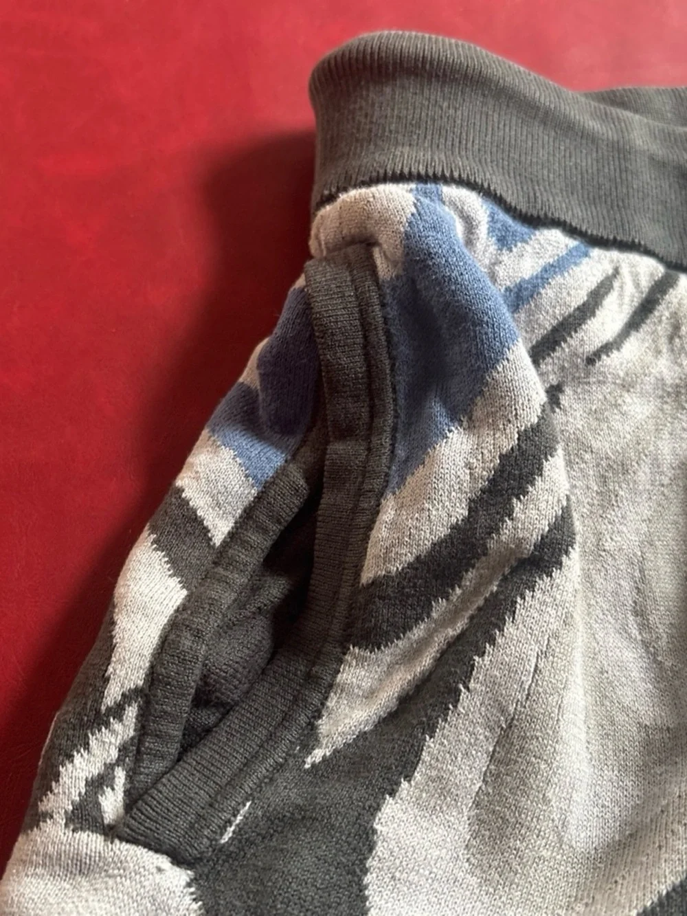 Ripndip Blue and Gray Swirl Cat Knit Athletic Shorts
