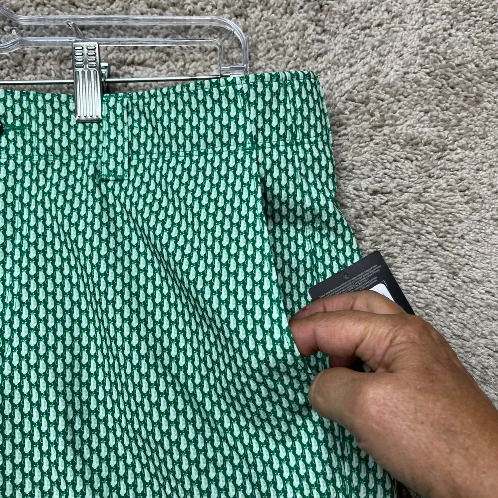 Callaway Shorts Mens 30 Green Geomentric Stretch Waistband Opti-Dri Performance
