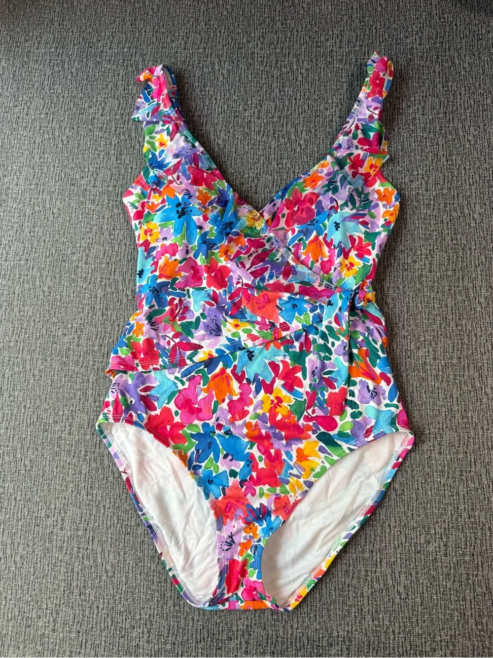 Tommy Bahama Women’s Watercolor Floral Wrap Front One - Piece Swimsuit