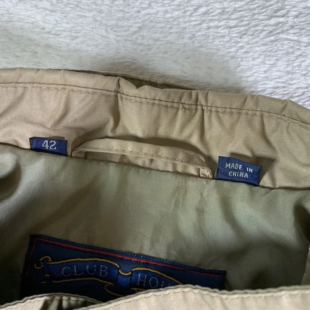 Members Only Club House Jacket Mens‎ 42 Beige Lightweight Windbreaker Bomber
