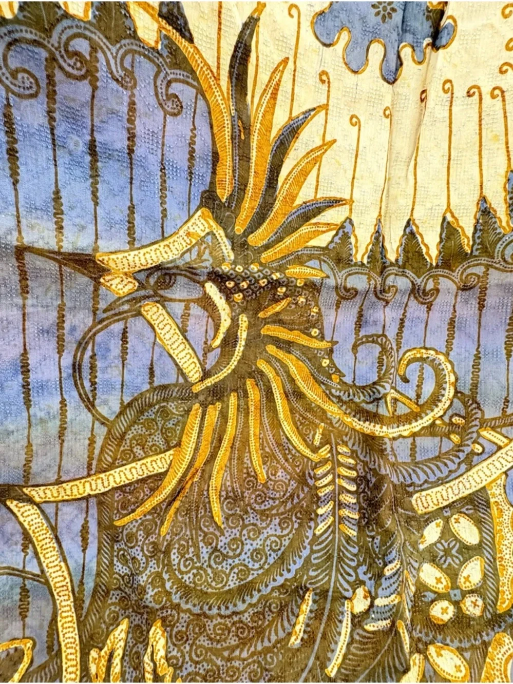 Brand New! Direct from Bali Stunning Krisna Blue & Gold Sarong Sarung