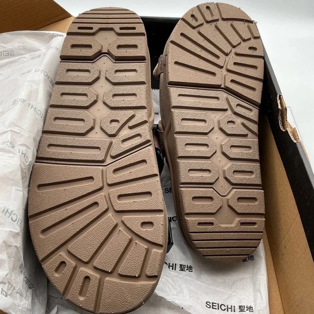 SEICHI YOROI‎ V2 TAN Slide Sandals with Buckle Straps SIZE US10 Euro 43