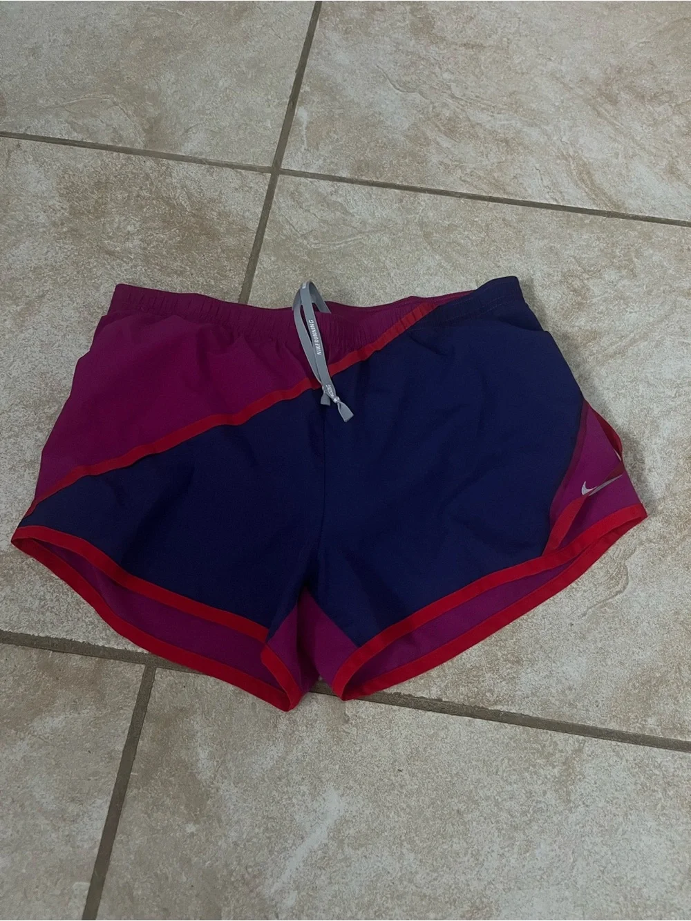 Nike Magenta Athletic Shorts with Red Trim