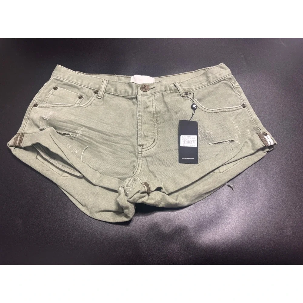 One Teaspoon NWT Bandit Low Rise‎ Classic Shorts in Khaki Size 31 MSRP $110