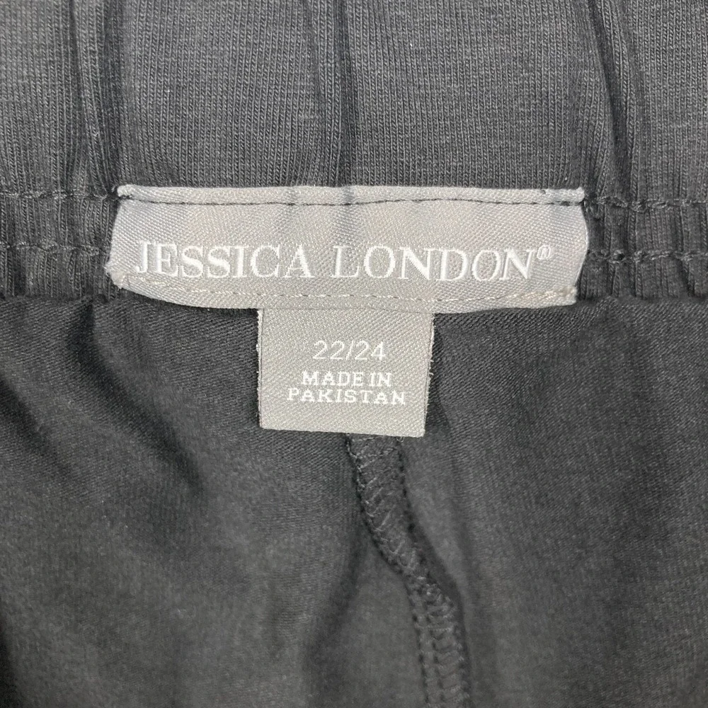 Jessica London Skort Womens Plus 22/24 Black‎ Pull On Pockets Short Skirt Golf