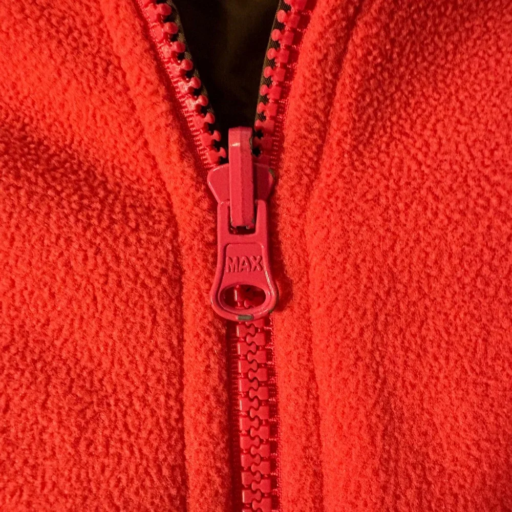 OshKosh B'gosh Reversible Zipper Jacket Pink Brown Fleece Windbreaker (Girls 6x)
