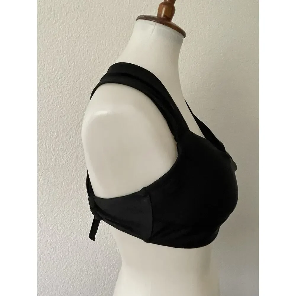 Cupshe Swim Bikini Top Plunge Criss Cross Back Swimwear
