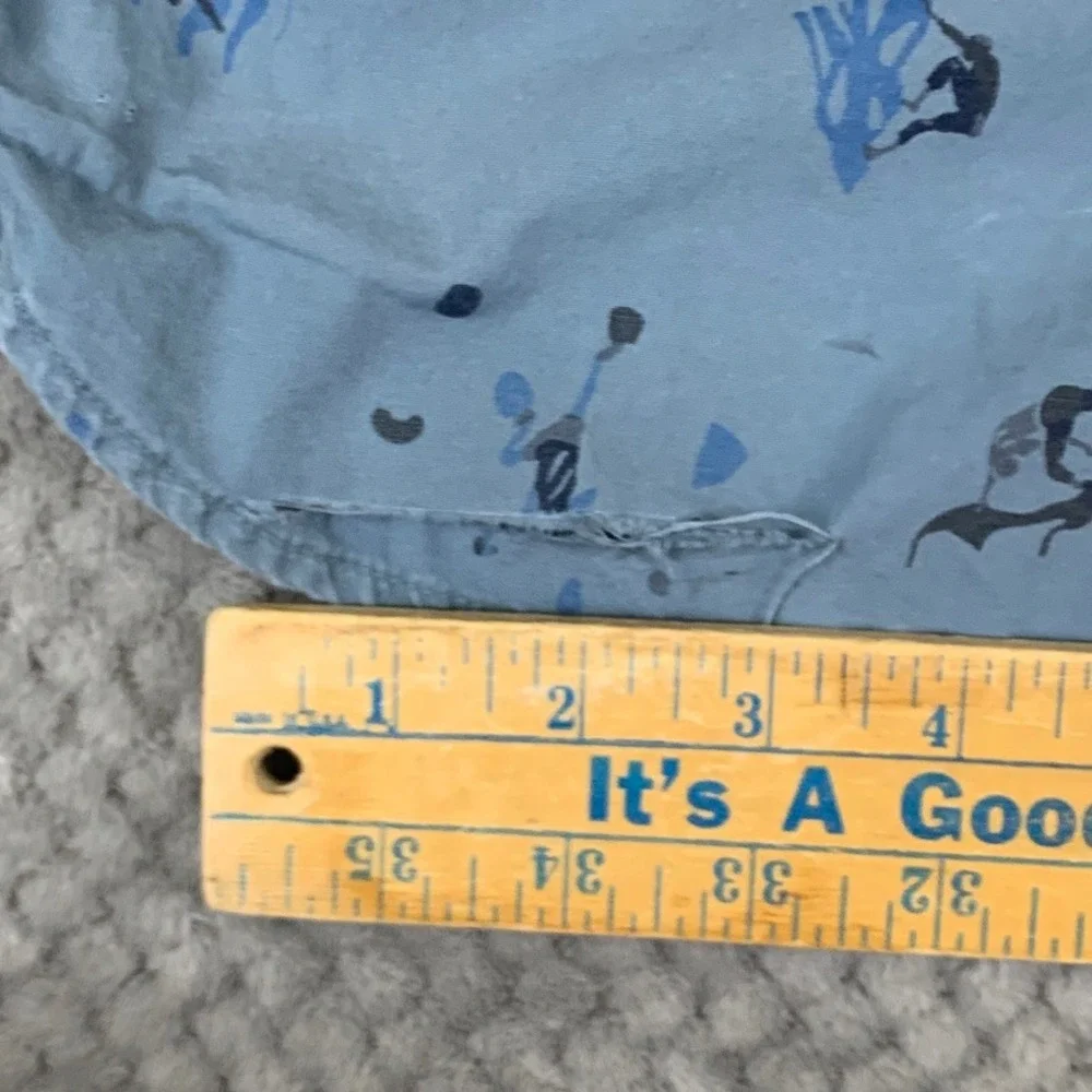 The North Face Mens Large Blue Rock Climbing Print Shirt NF0A55ND Flaw