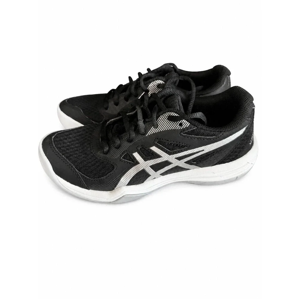 ASICS Upcourt 5 Womens  Black & Silver Volleyball Court Shoes 6.5 US