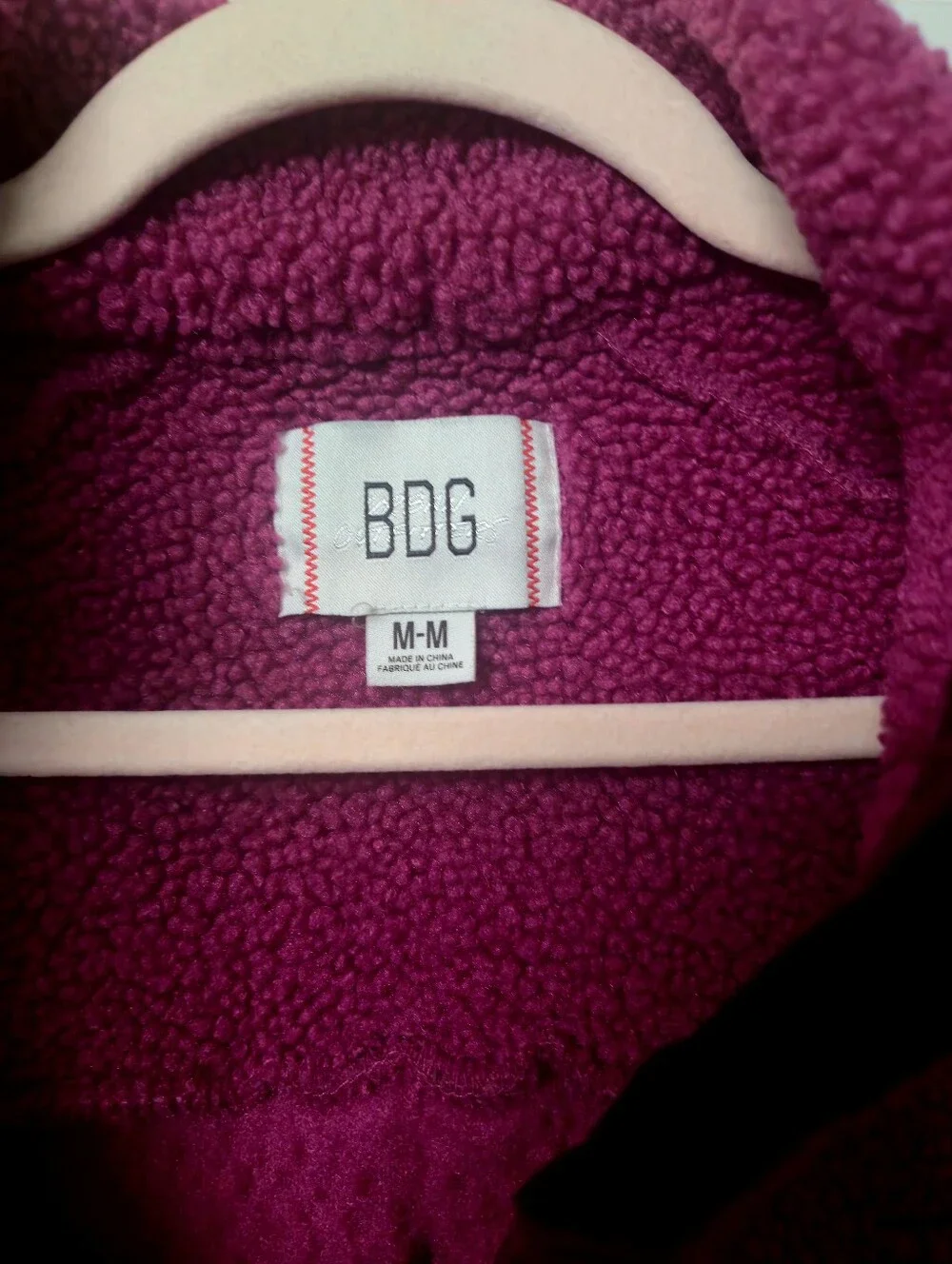 BDG - Urban Outfitters Plush Fuchsia Sherpa Pullover Sweater