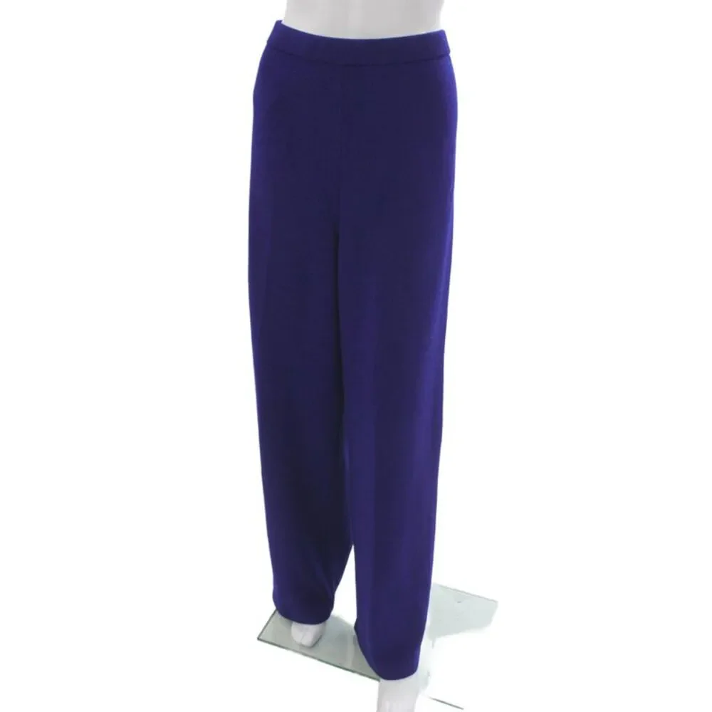 St. John Collection Women Dress Pants Purple Wool Rayon Size L