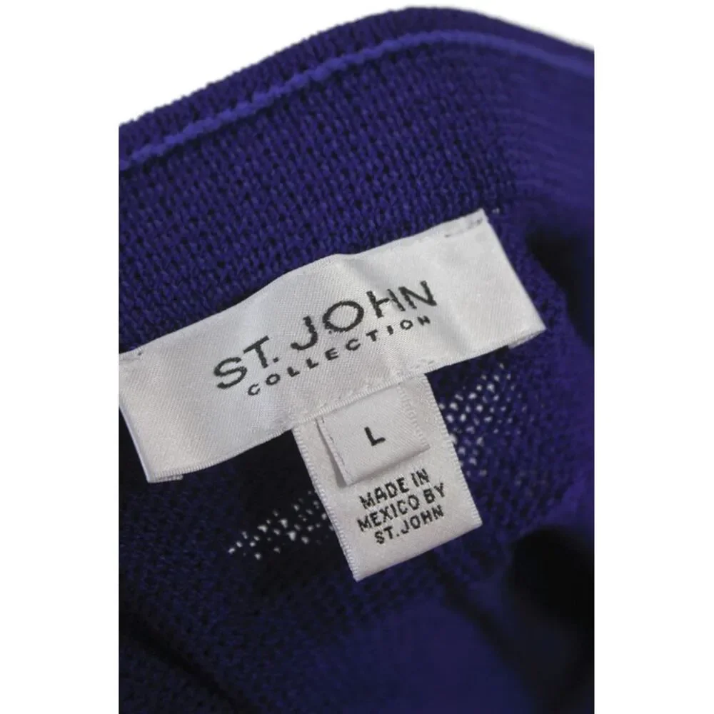 St. John Collection Women Dress Pants Purple Wool Rayon Size L