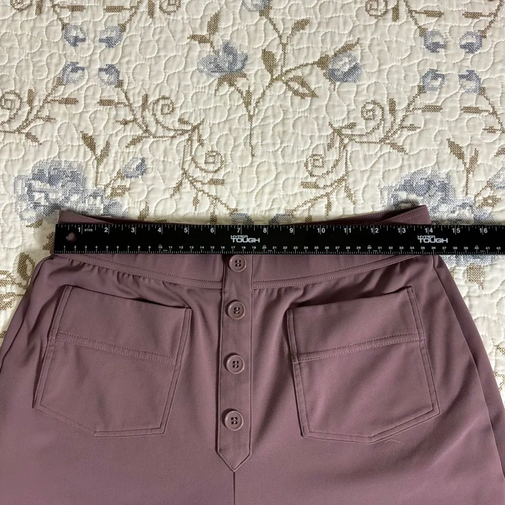 Halara Wide Leg Pants Womens Large Purple Excellent Button Front High Waisted