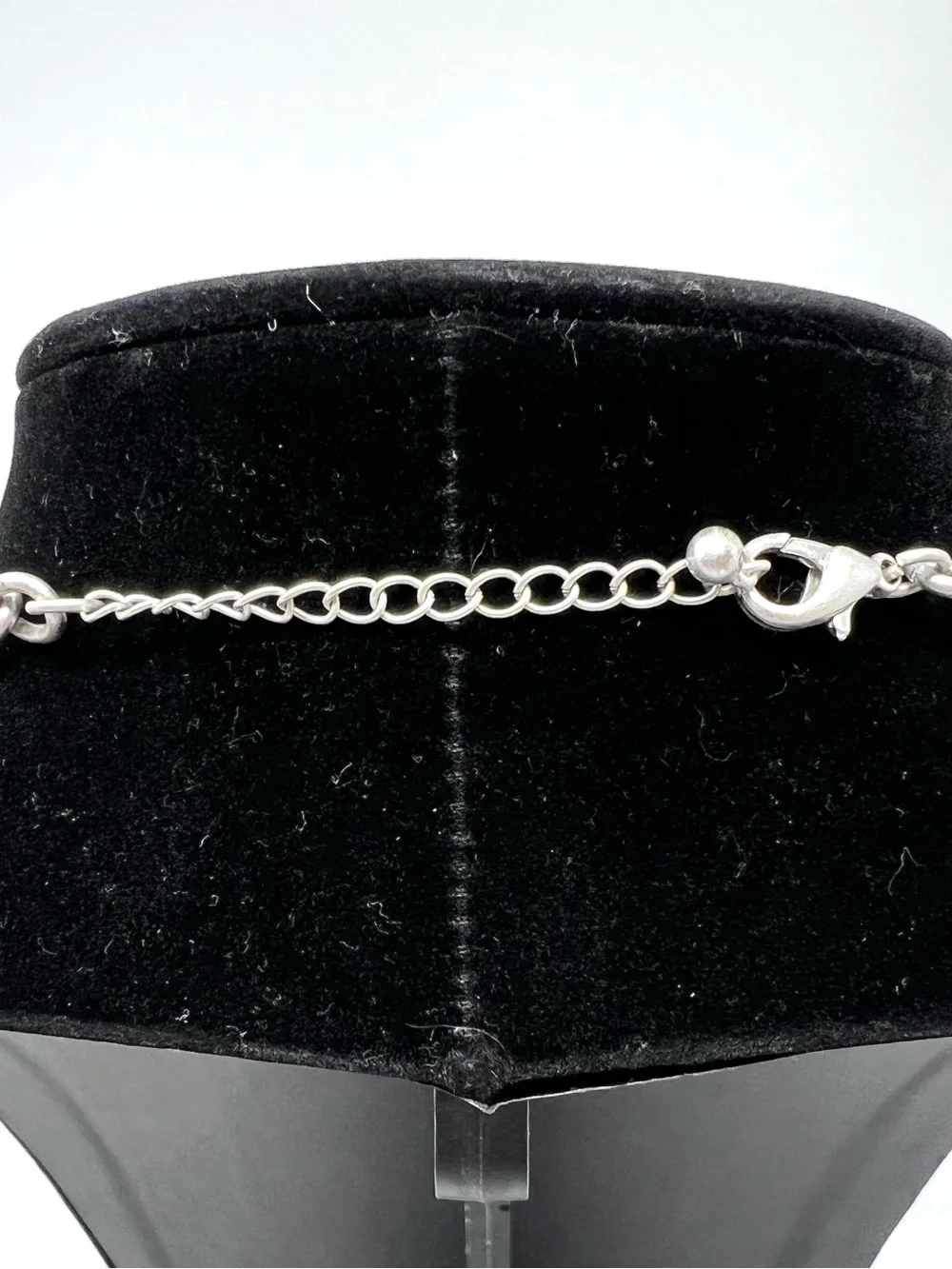 Vintage Silver Collar Necklace with Black Zebra Stripes