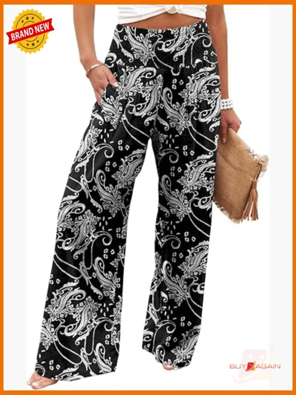 Womens High Waisted Wide Leg Palazzo Pants with Pockets Lounge