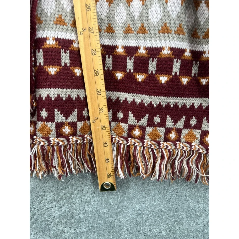 Maxsport Women's Fringe Belted Knit Cardigan Sweater Boho Aztec Print Size‎ S