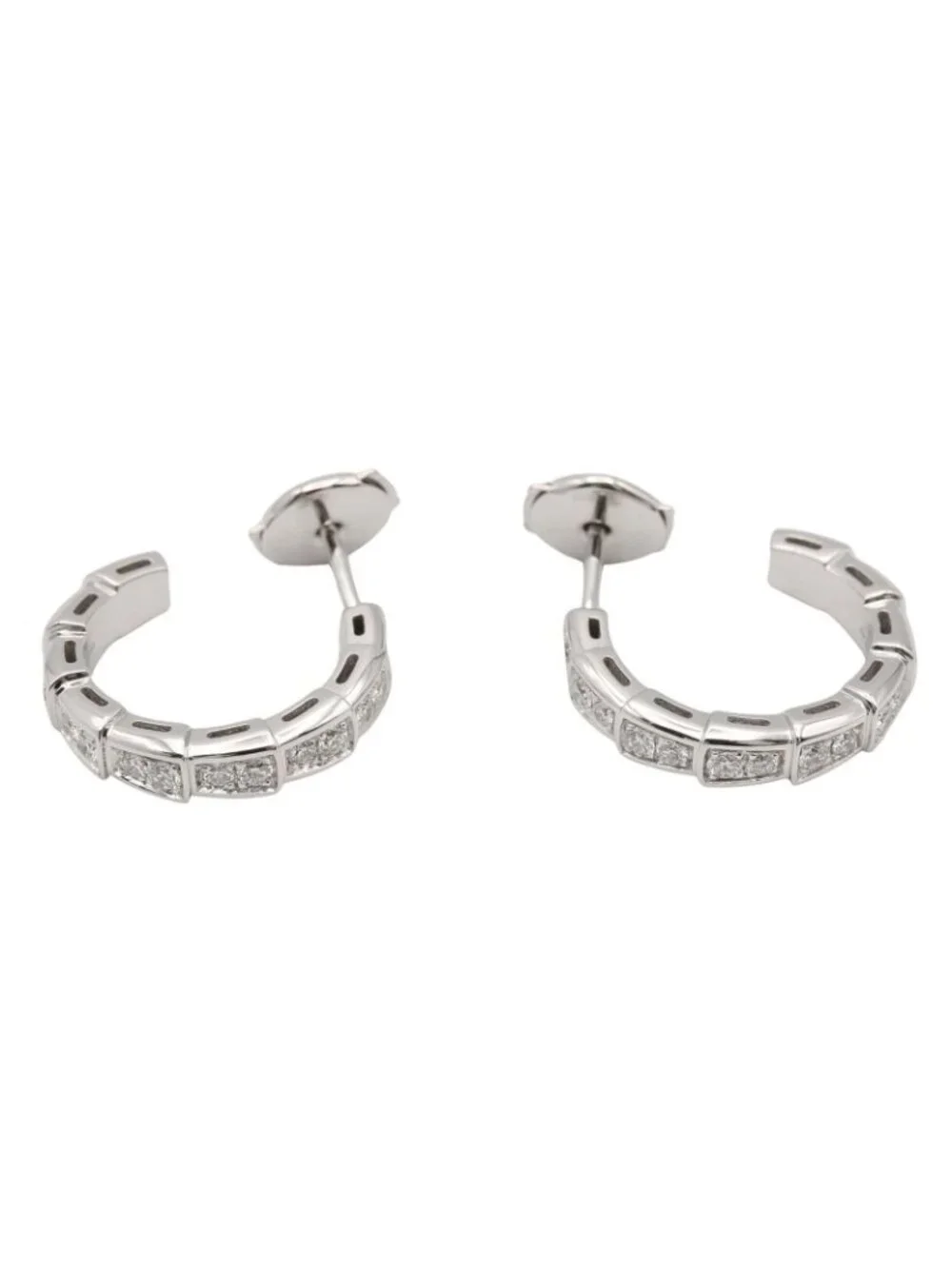 Bvlgari Earrings Serpenti Diamond 18k White Gold