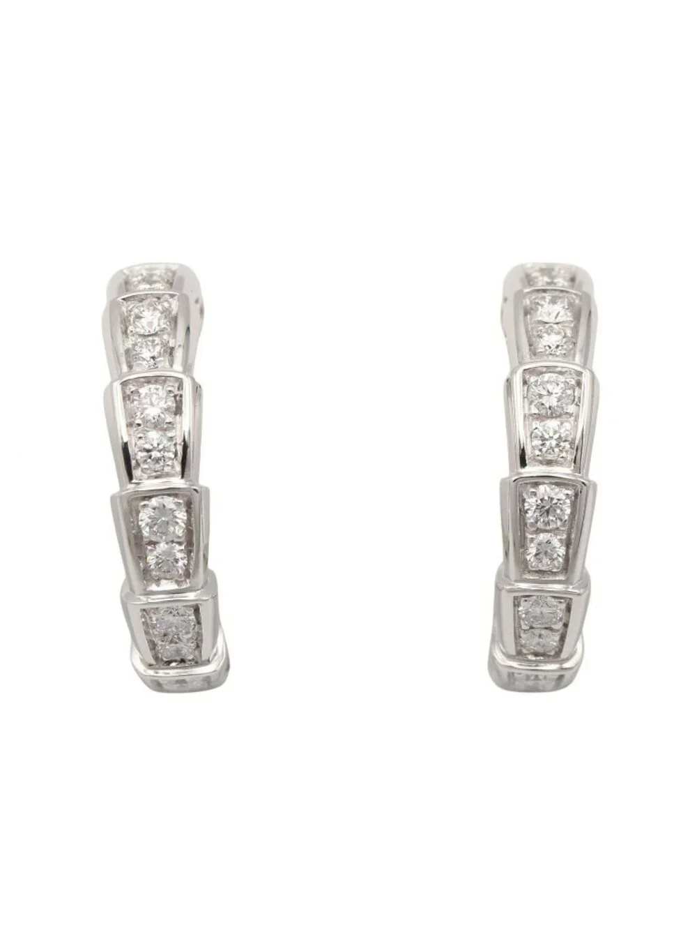 Bvlgari Earrings Serpenti Diamond 18k White Gold