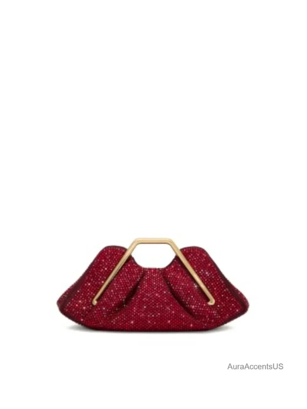 Satin Fabric Clutch, Gold Hardware, Fits iPhone 16 Pro Max, Handbag