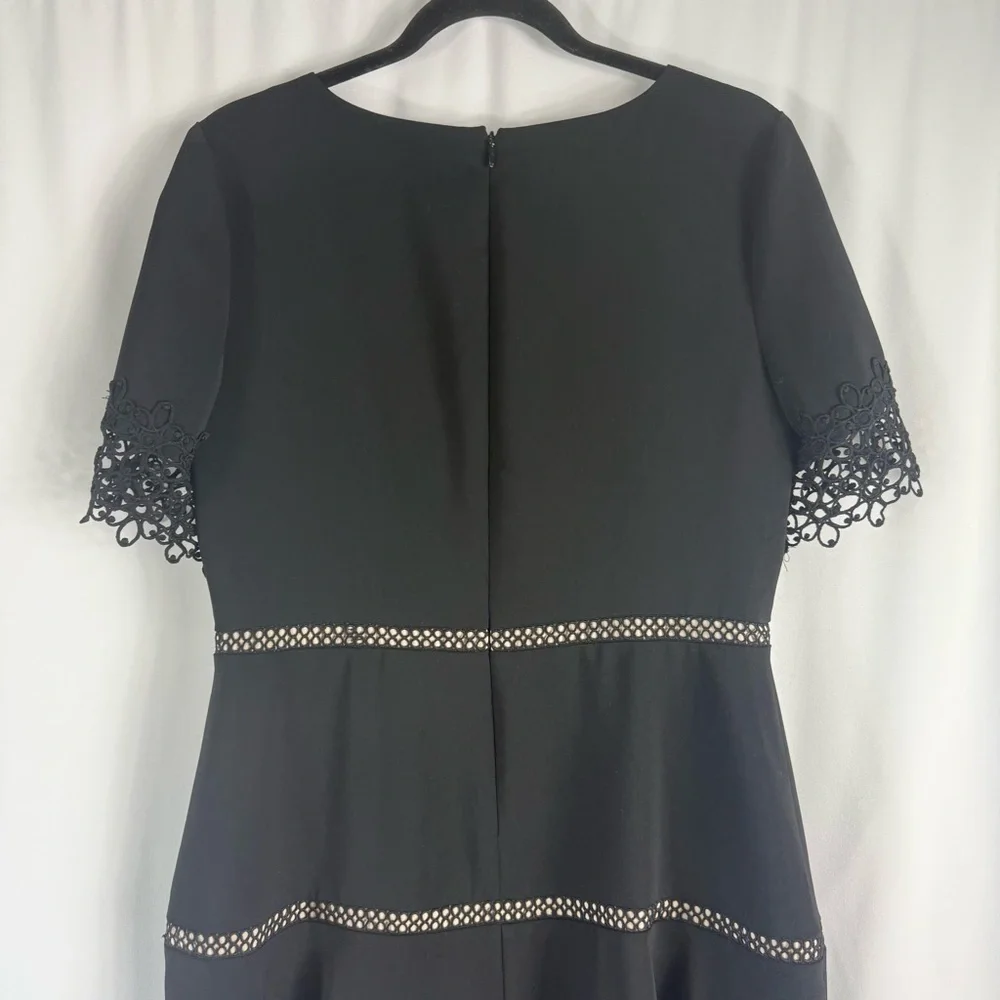 Shani  Lace-Trim Crepe Fit & Flare Dress size:USA 10