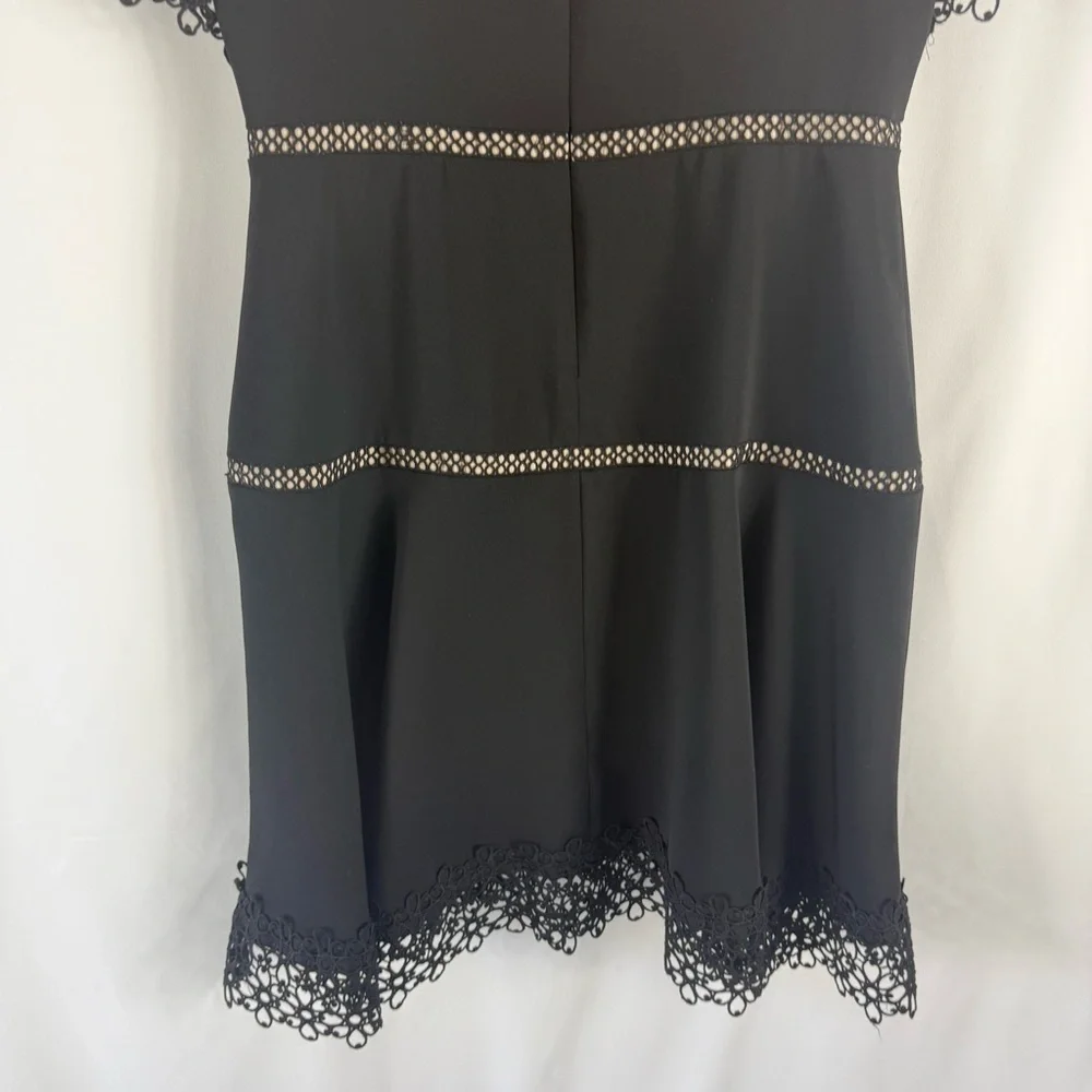 Shani  Lace-Trim Crepe Fit & Flare Dress size:USA 10