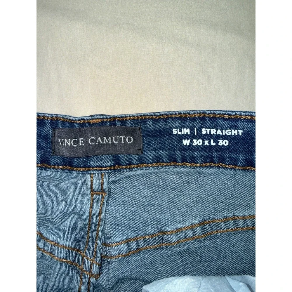 Vince‎ Camuto Mens Slim Straight Blue Denim Jeans 30x30 Medium Wash