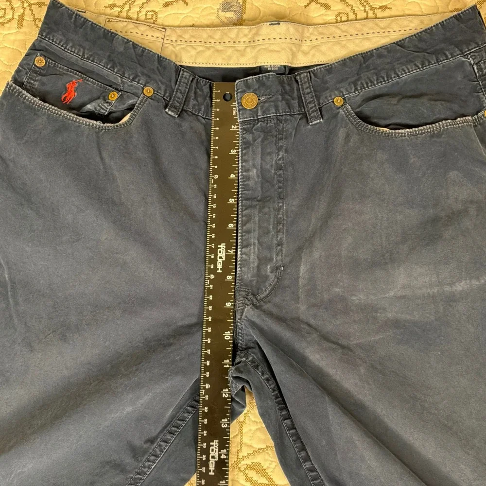 Polo Ralph Lauren Dungarees Mens 38x30 Navy Blue Good Vintage Distressed