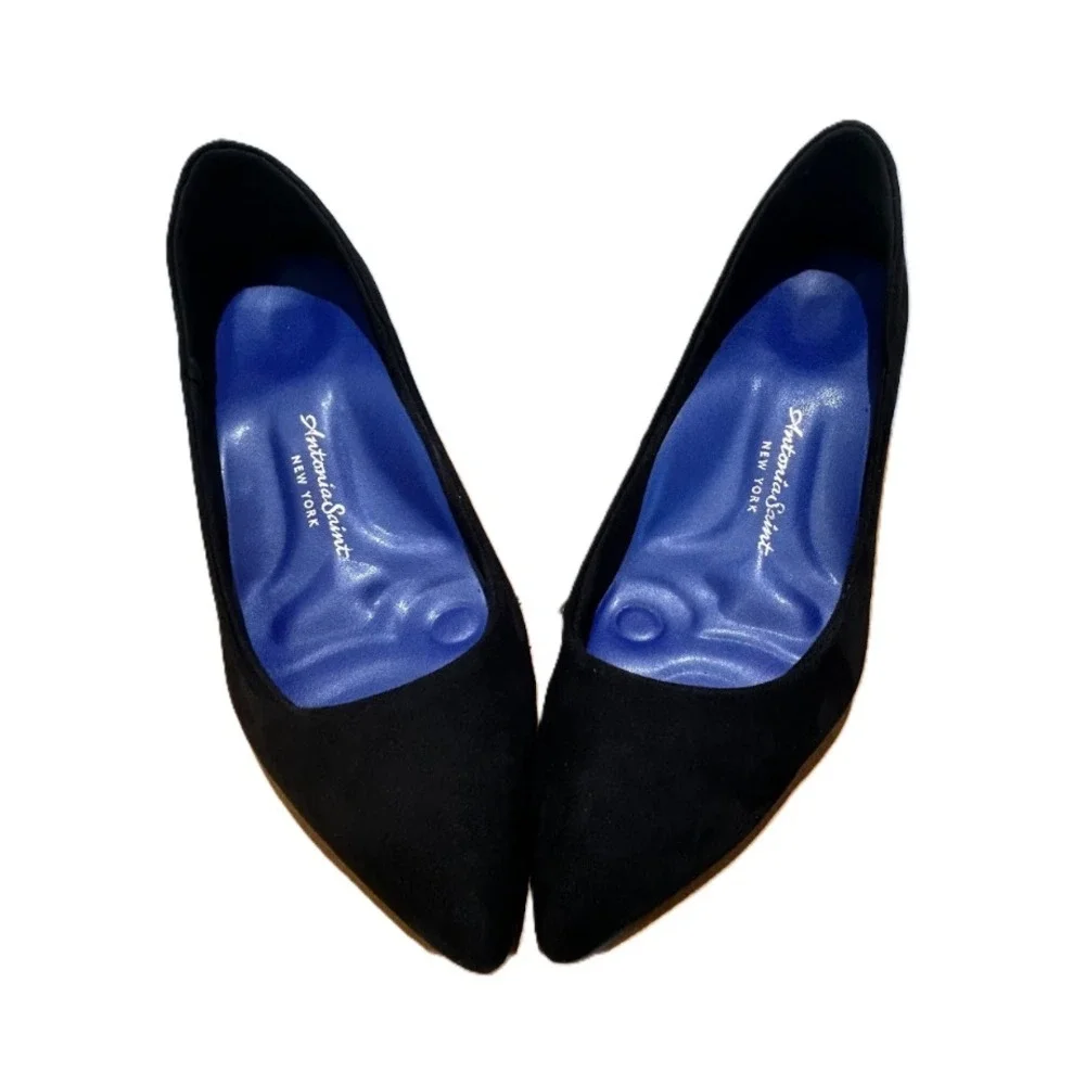 Antonia Saint NY Vicki Heels 60MM Black Ultra Suede, Size‎ 10
