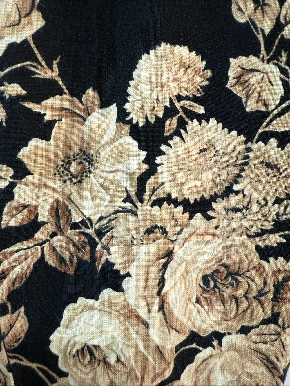 Ralph Lauren Black and Tan Botanical Petite Pants