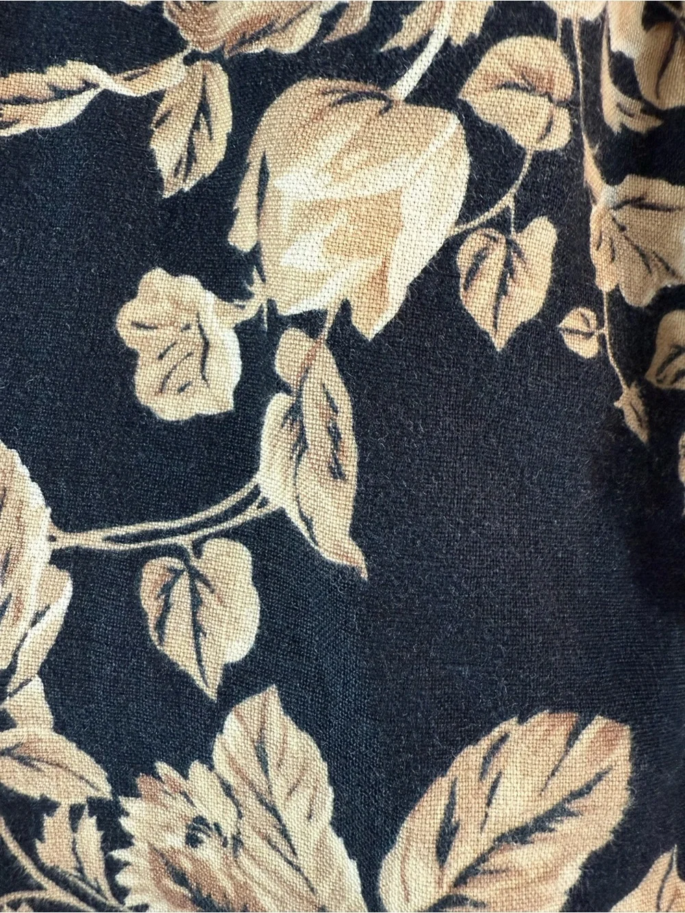 Ralph Lauren Black and Tan Botanical Petite Pants